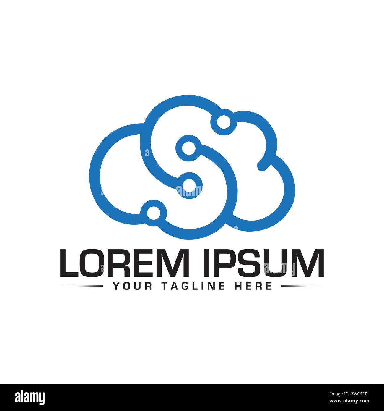 Logo Cloud. Design unique et Creative Cloud logo. Conception du logo Cloud Tech. Illustration de Vecteur