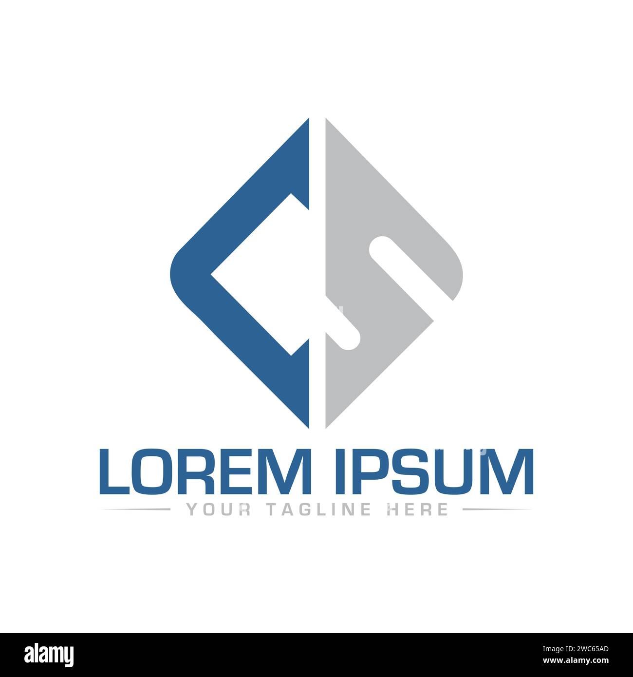 Logo CS Letter. Design de logo CS SC unique et professionnel. Illustration de Vecteur