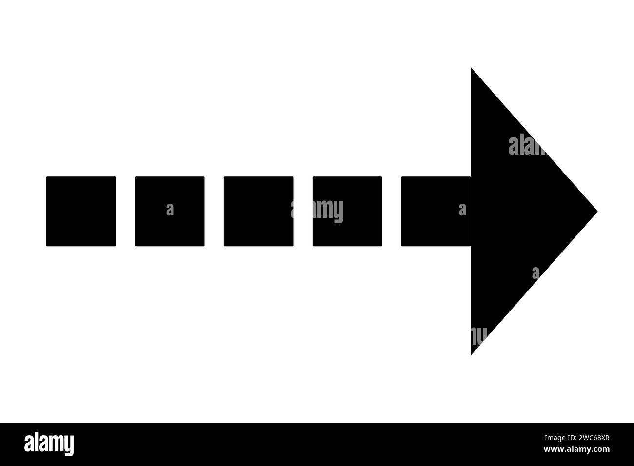 Ce graphique est parfait pour transmettre un sentiment de mouvement, de progression ou de direction dans vos projets de conception. La combinaison de tirets ajoute une dynamique Banque D'Images