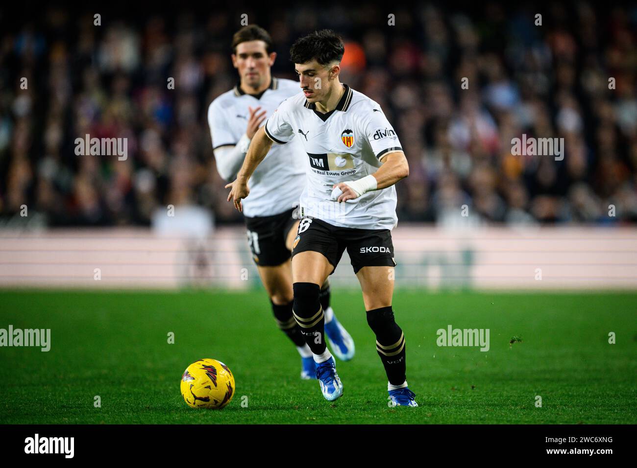 Le joueur du Valencia football Club Diego Lopez en action lors d'un match au stade Mestalla, décembre 2023. Espagne. Banque D'Images