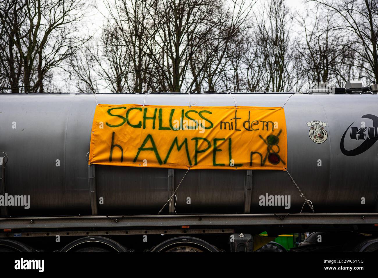 Traktoren während den Protestaktionen am 14. Januar 2024 à Berlin