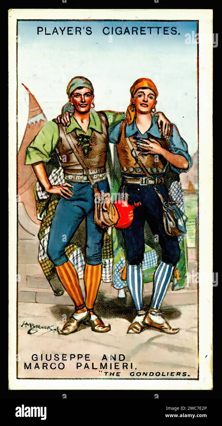 Giuseppe et Marco Palmieri - les Gondoliers - Illustration de carte de cigarette vintage Banque D'Images