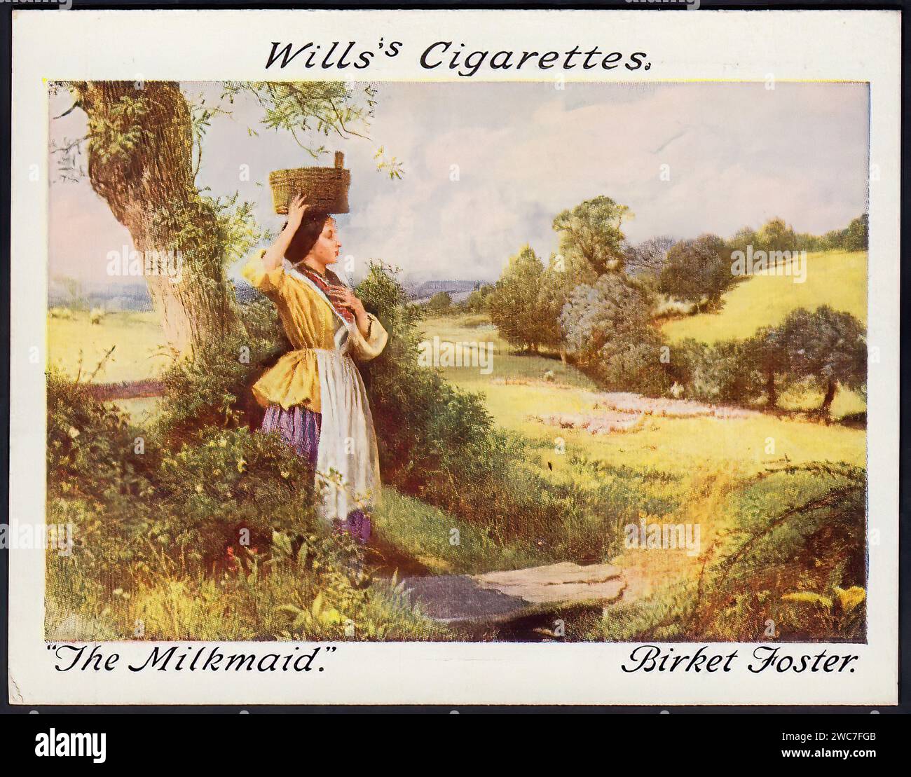 La Milkmaid - Illustration de carte de cigarette vintage Banque D'Images