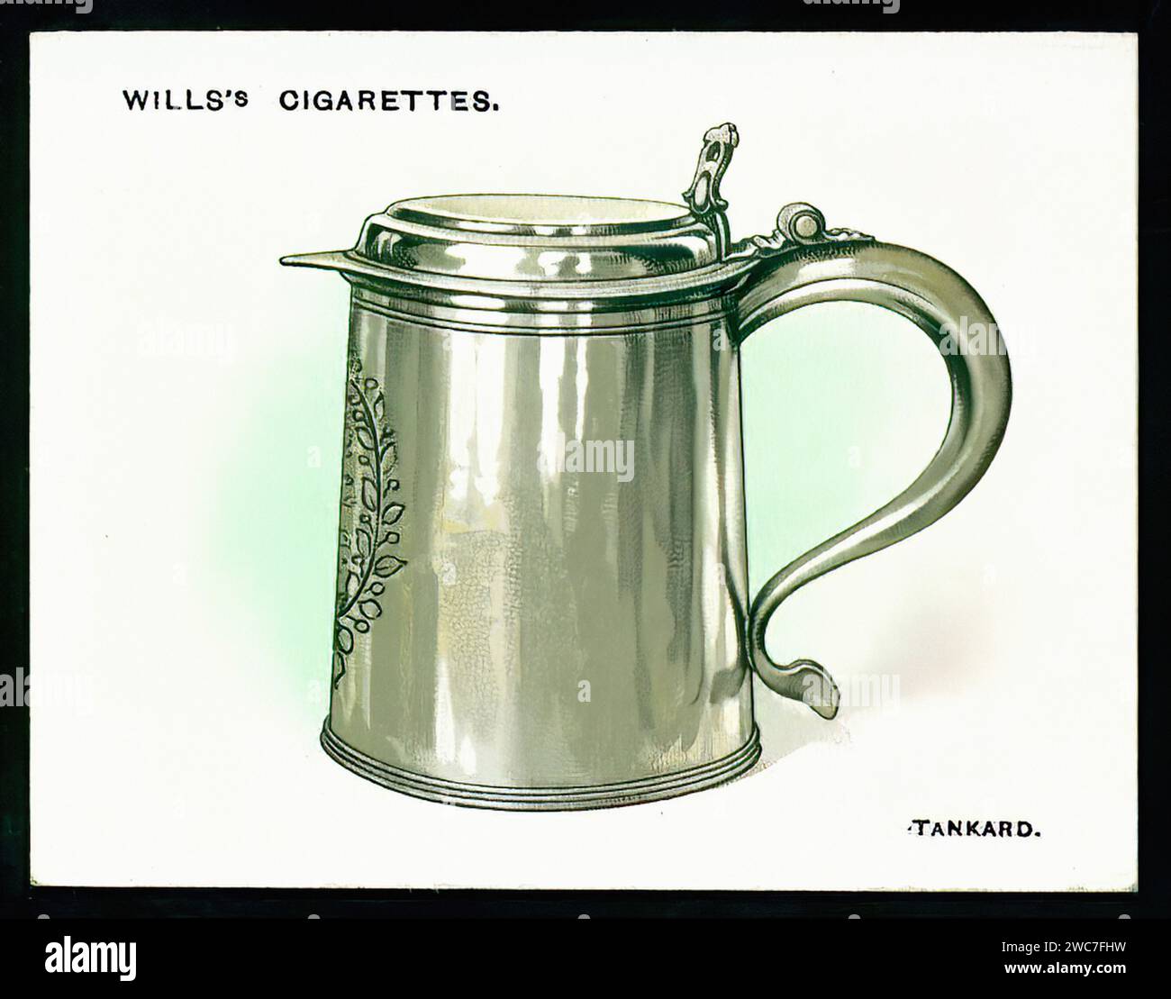 Silver Tankard 1679 - Illustration de carte de cigarette vintage Banque D'Images