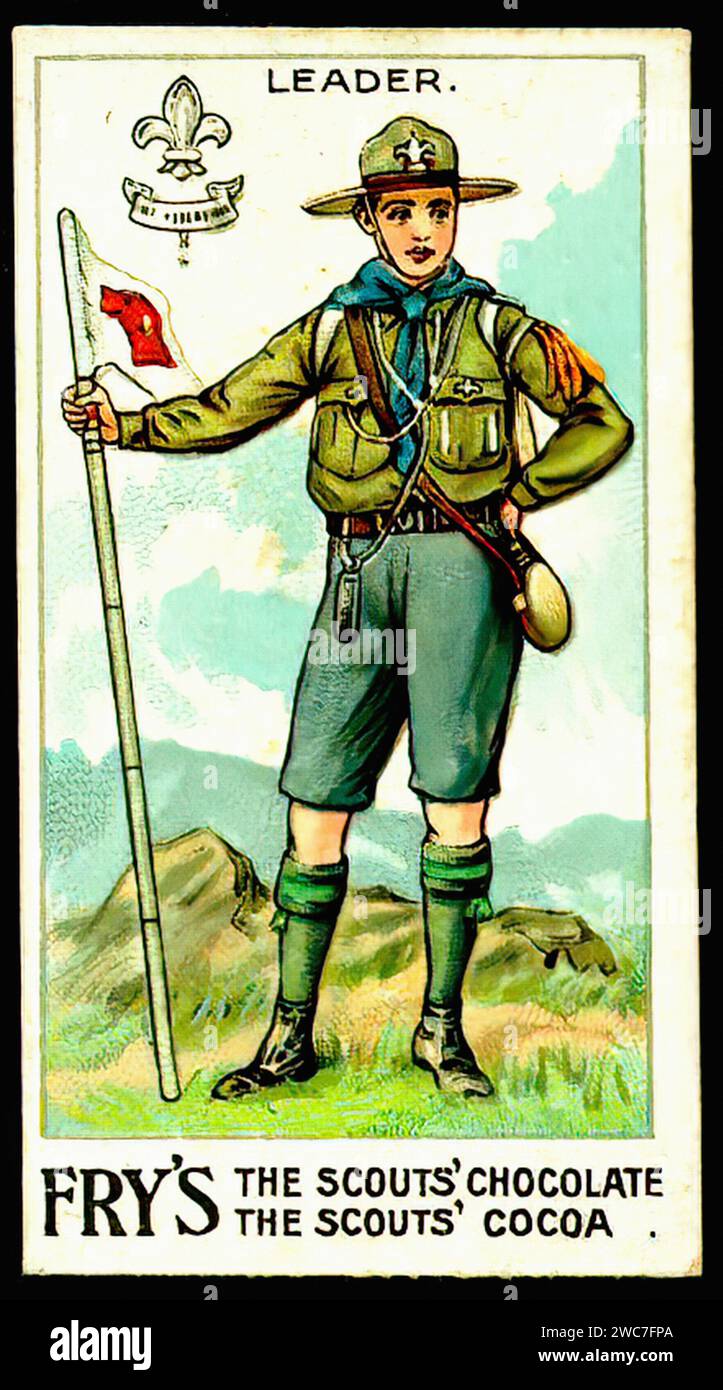 Chef Scout Boy - Illustration Tradecard vintage Banque D'Images