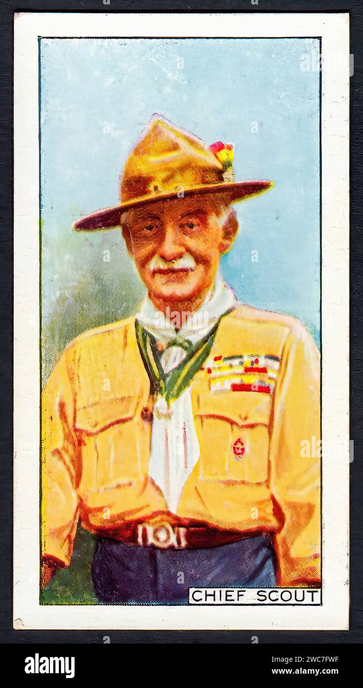 Sir Robert Baden-Powell - Illustration de carte de cigarette vintage Banque D'Images