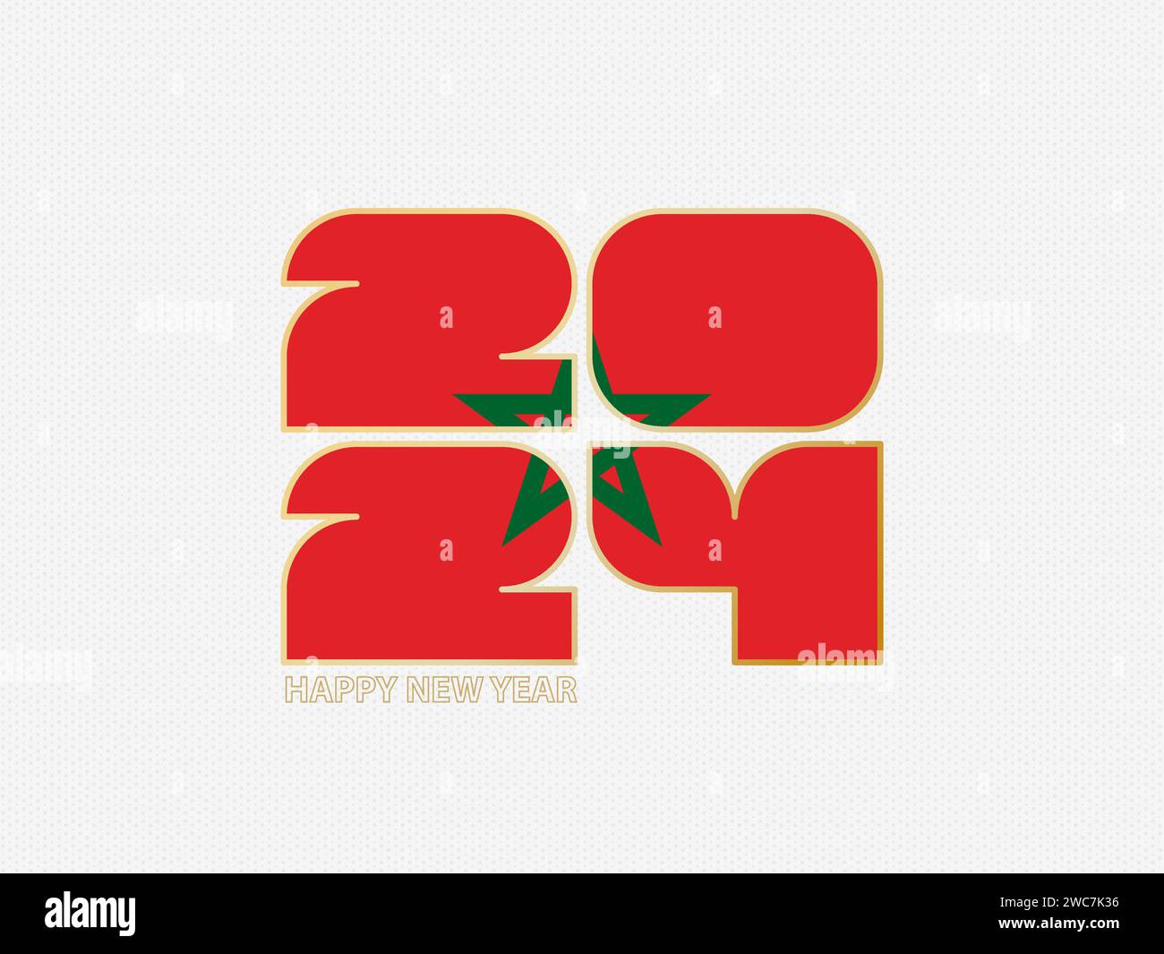 Numéros abstraits 2024 avec drapeau du Maroc. Illustration vectorielle. Illustration de Vecteur