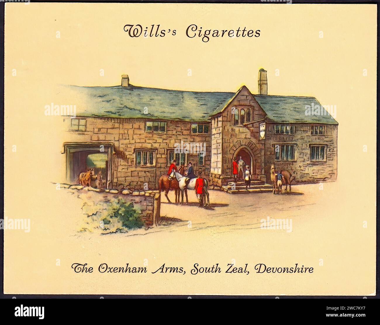 Les bras Oxenham - Illustration de carte de cigarette vintage Banque D'Images