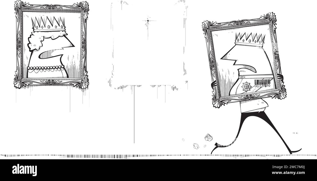 Portraits de roi et de reine seperlés Illustration de Vecteur