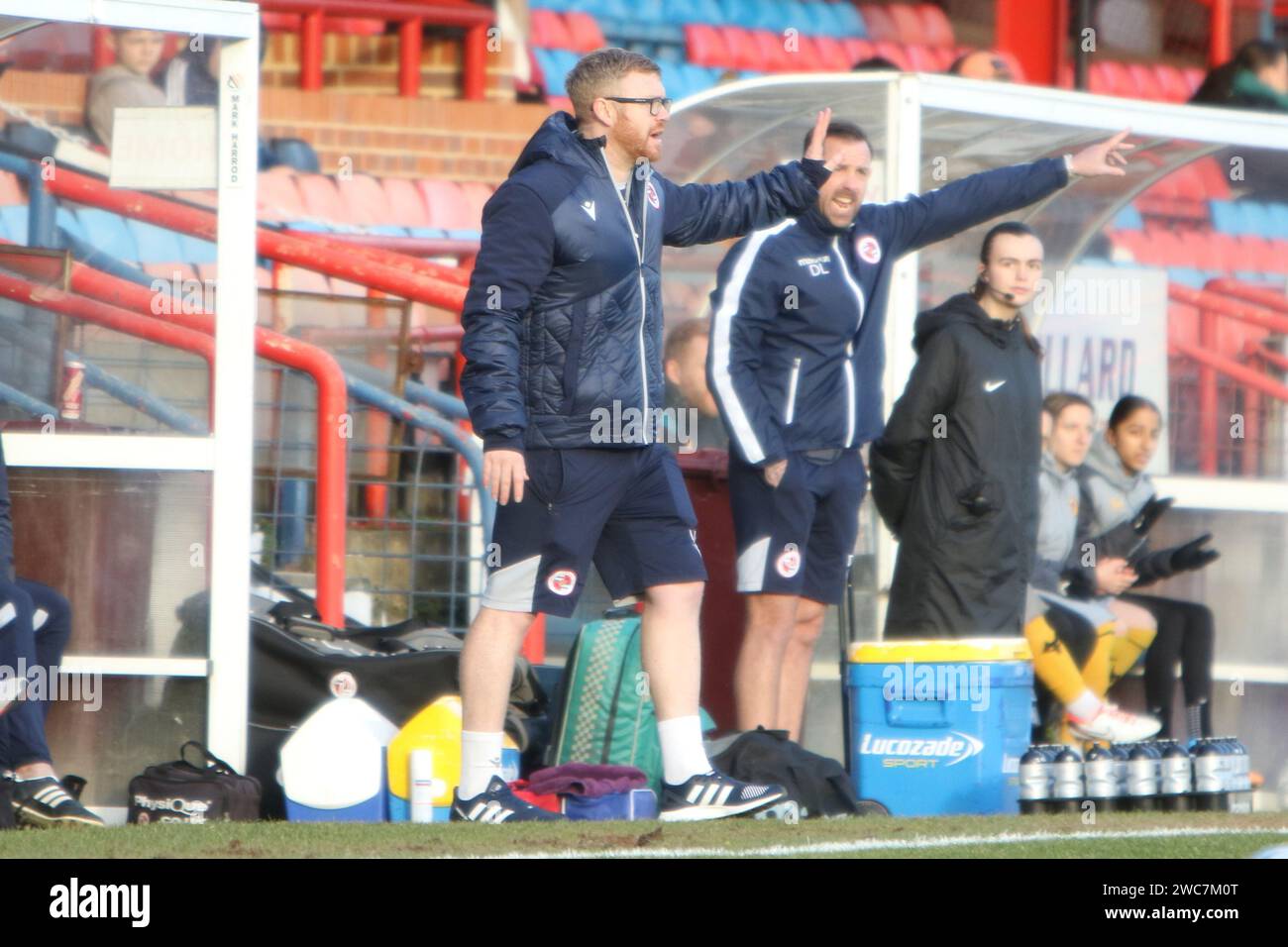 Manager Liam Gilbert de Reading FC Women v Wolves Women FC Adobe FA Women's Cup 4e tour, 15 janvier 2024, a joué à Aldershot Town FC Banque D'Images