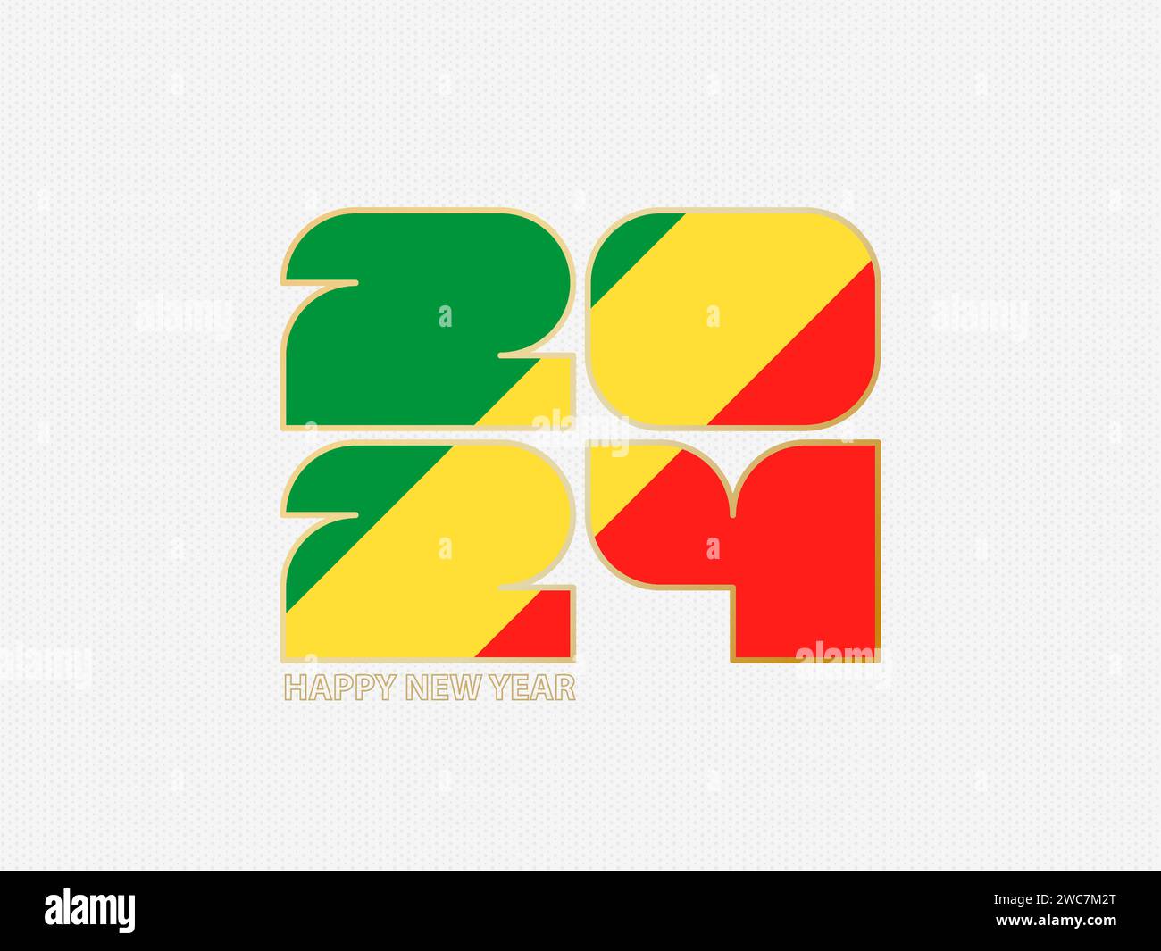 Numéros abstraits 2024 avec drapeau du Congo. Illustration vectorielle. Illustration de Vecteur
