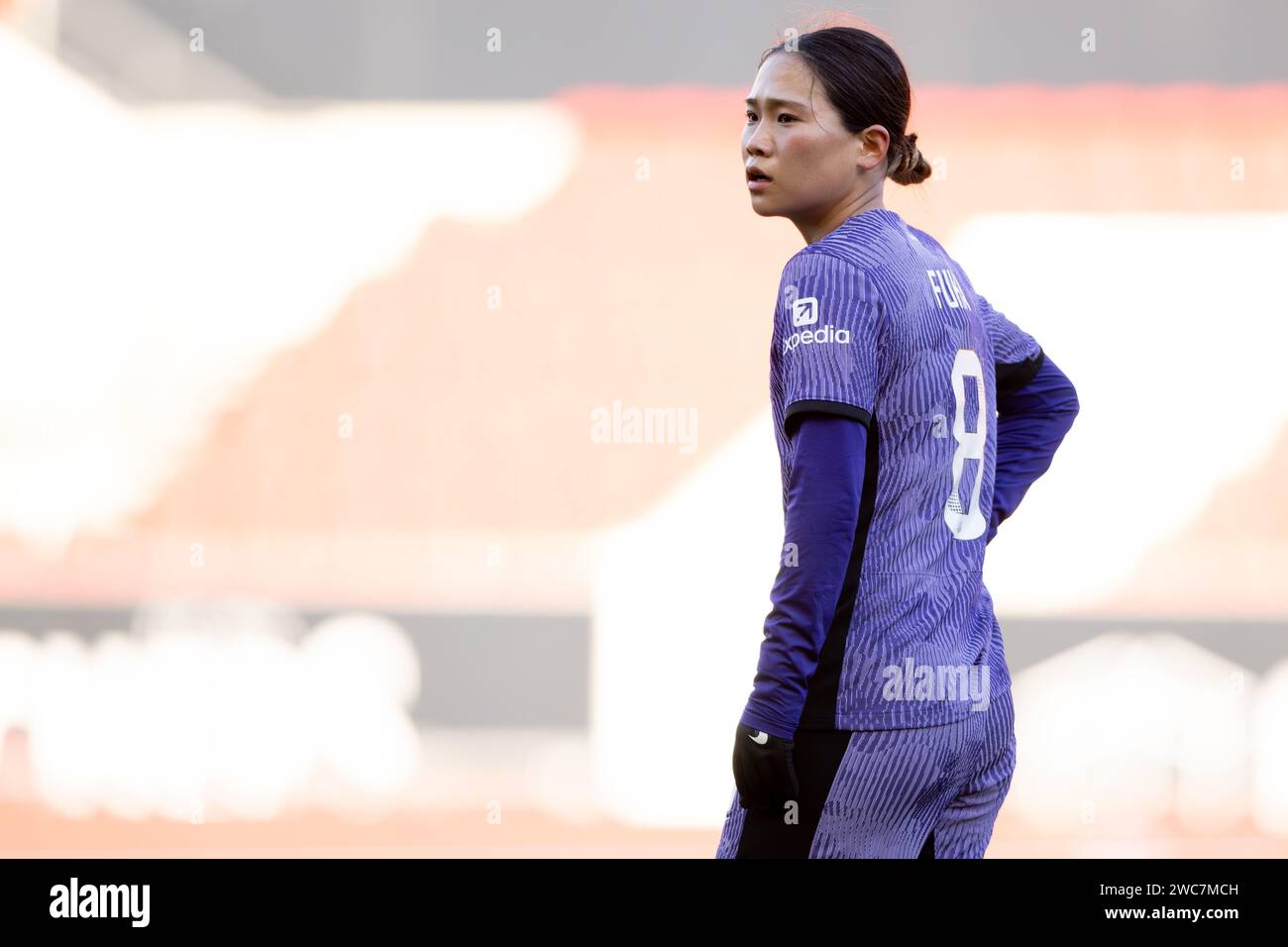 Bristol, Royaume-Uni. 14 janvier 2024. Fuka Nagano de Liverpool lors du match du quatrième tour de la FA Cup féminin entre Bristol City Women et Liverpool Women à Ashton Gate à Bristol le 14 janvier 2024. Cette image ne peut être utilisée qu'à des fins éditoriales. Usage éditorial uniquement. Crédit : Ashley Crowden/Alamy Live News Banque D'Images