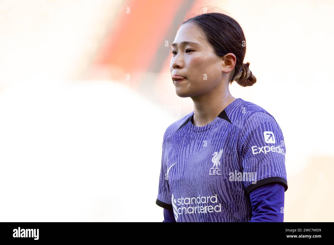 Bristol, Royaume-Uni. 14 janvier 2024. Fuka Nagano de Liverpool lors du match du quatrième tour de la FA Cup féminin entre Bristol City Women et Liverpool Women à Ashton Gate à Bristol le 14 janvier 2024. Cette image ne peut être utilisée qu'à des fins éditoriales. Usage éditorial uniquement. Crédit : Ashley Crowden/Alamy Live News Banque D'Images