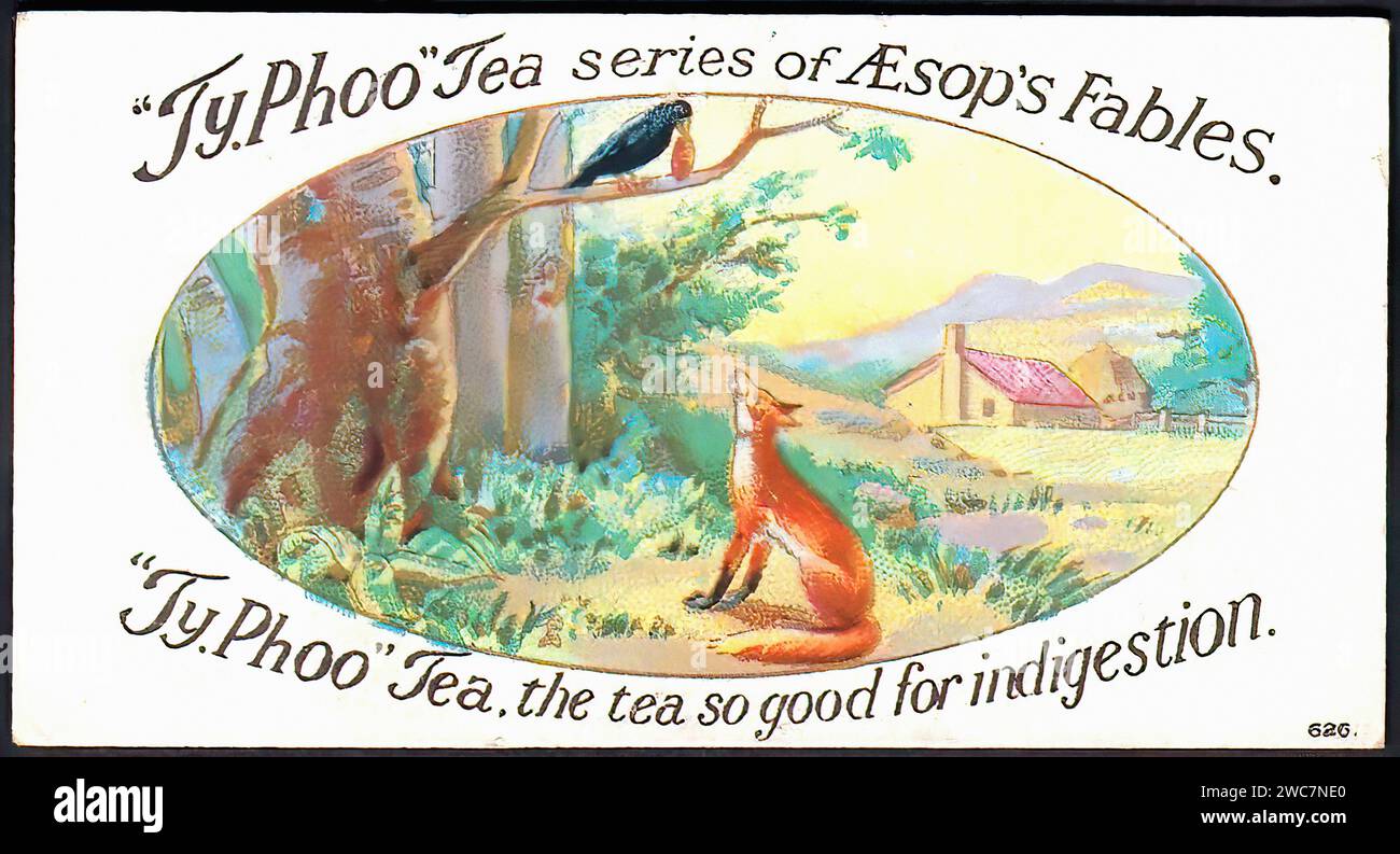 Vintage Typhoo aesops Fables #21 Illustration Banque D'Images