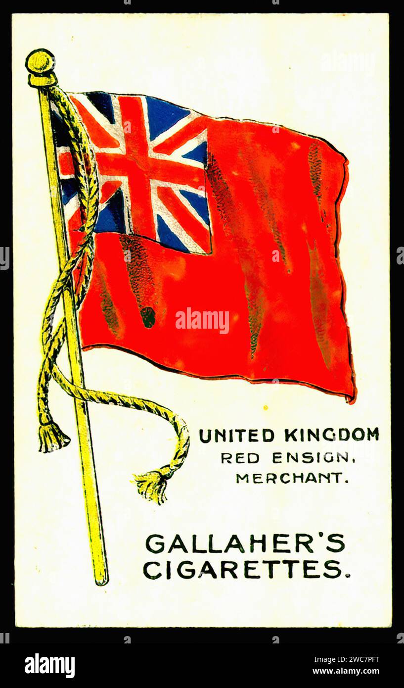 Les drapeaux alliés, Red Ensign - Illustration de carte de cigarette vintage Banque D'Images