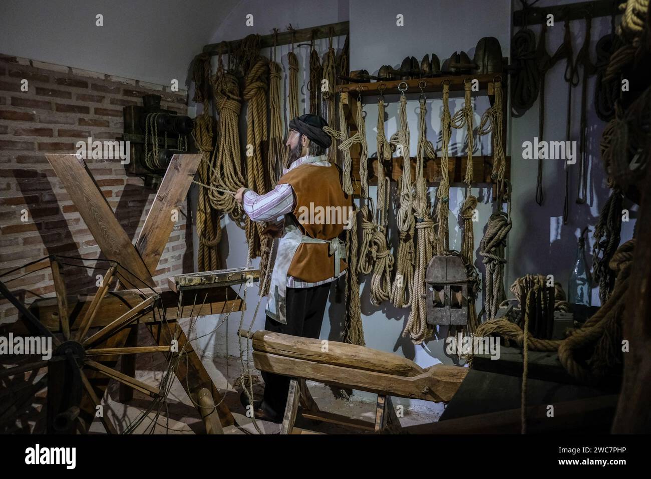 Objets ethnographiques et animations au Musée de la ville de Tokat en turquie. Banque D'Images