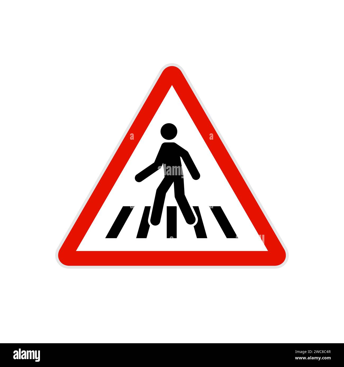 Panneau de passage à vecteur piéton - symbole de mise en garde pour la sécurité routière Illustration de Vecteur