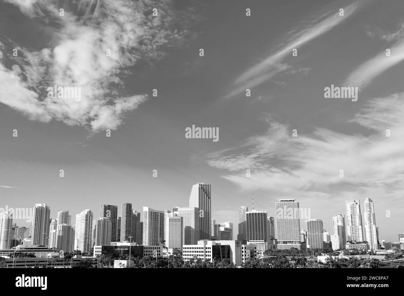 Miami, Floride États-Unis - 20 janvier 2016 : panorama urbain de miami avec gratte-ciel bâtiment Banque D'Images