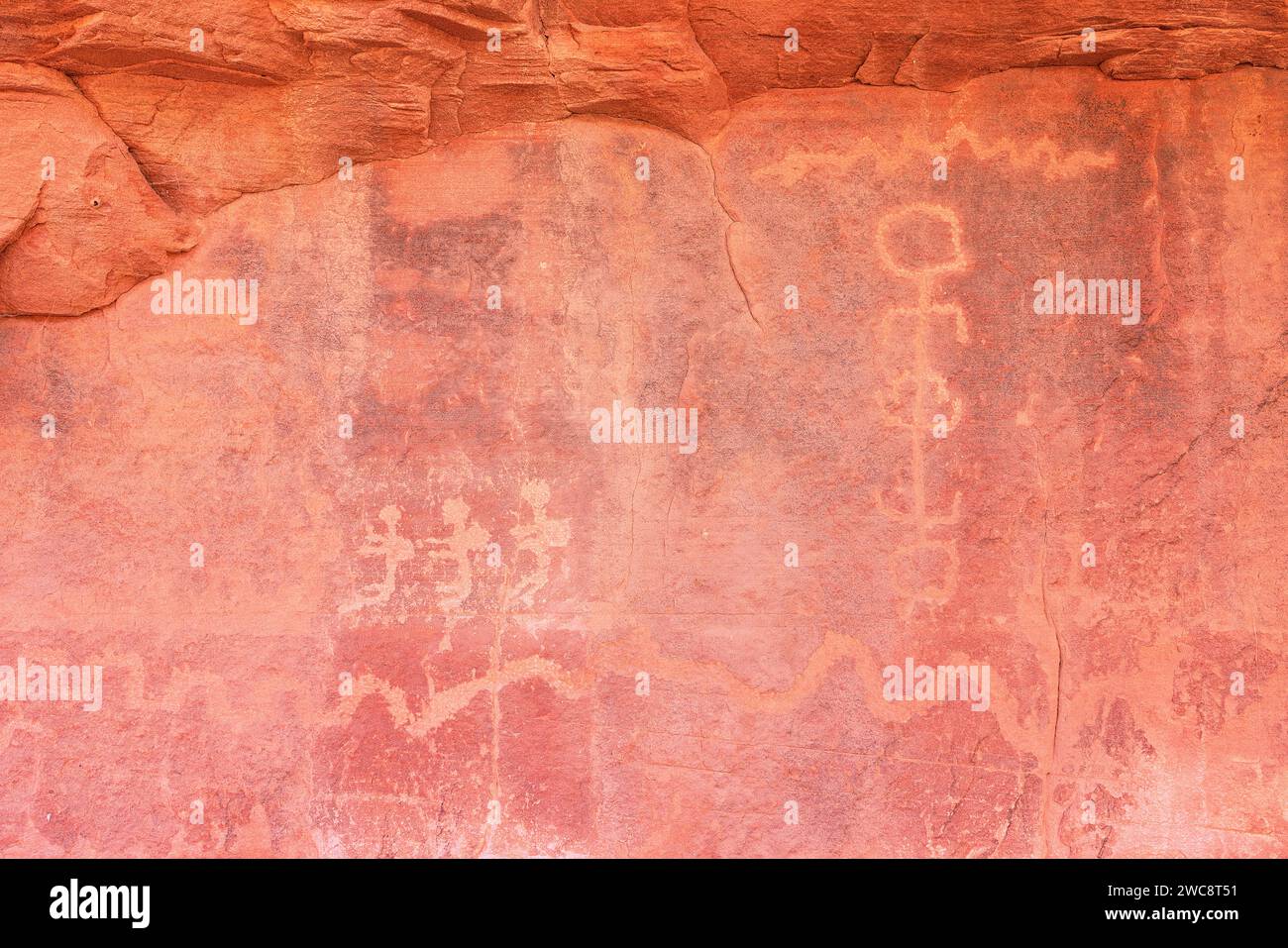 Pétroglyphes anciens dans le parc national de Zion, Utah Banque D'Images