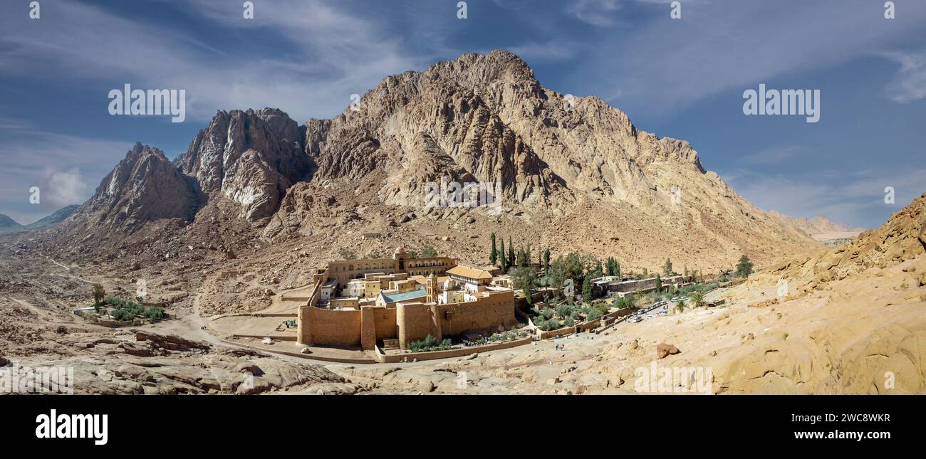 Monastère de Sainte Catherine. Monastère sacré du Dieu Trodden Mont Sinaï. Égypte. Banque D'Images