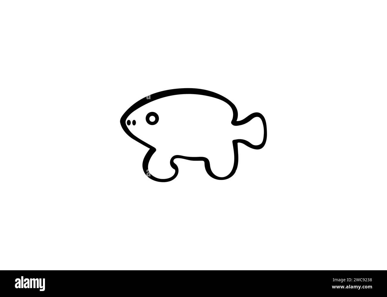 Conception d'illustration d'icône de style minimal Cephalaspis Illustration de Vecteur