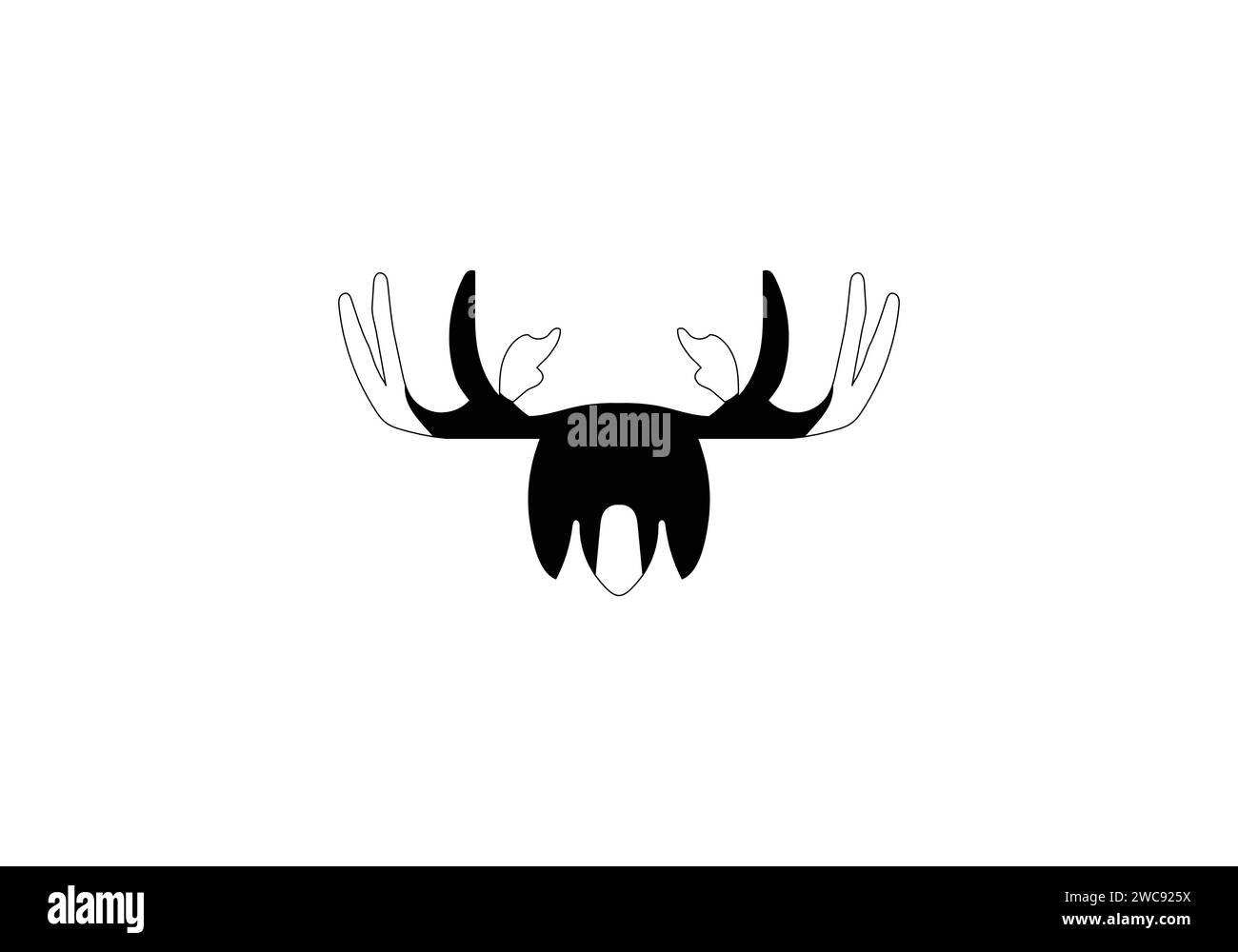 Cervalces latifrons large fronted Moose minimaliste style icône design Illustration de Vecteur Cervalces latifrons large fronted Moose minimaliste style icône design Illustration de Vecteur