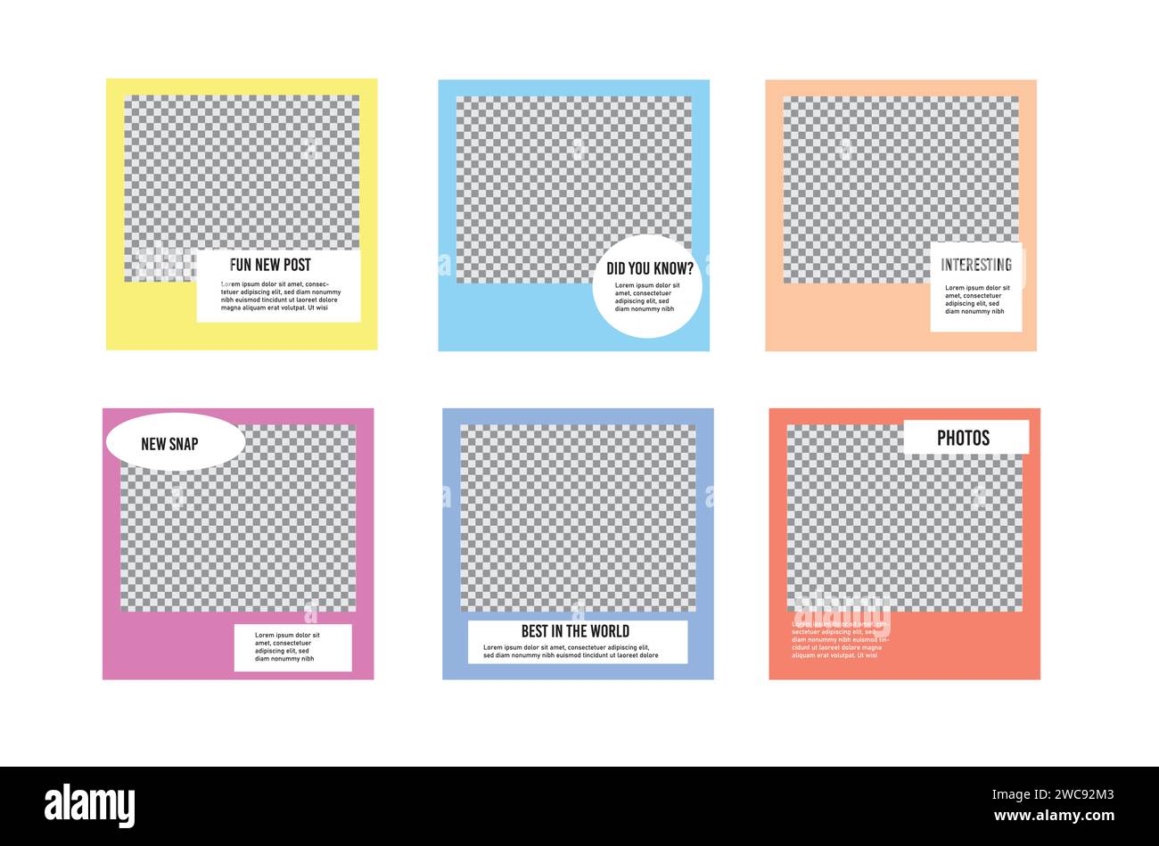 Modèle de média social de style cadre Polaroid. Les flyers de promotion marketing numérique font de la publicité commerciale de vente. Illustration de Vecteur