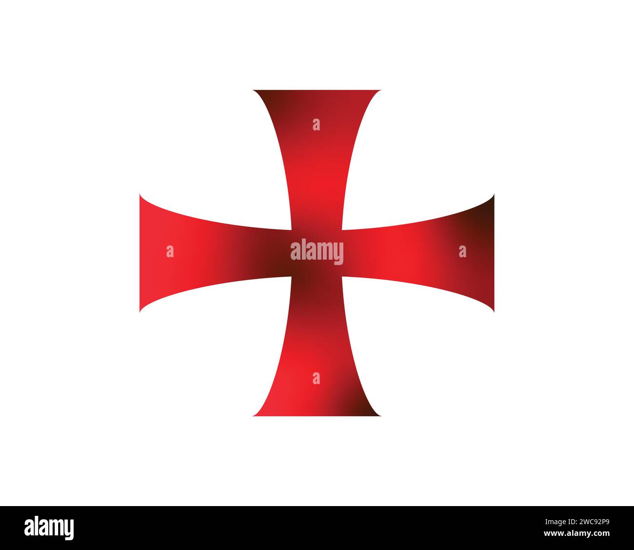 Chevaliers Templiers croix isolé sur fond blanc Illustration de Vecteur