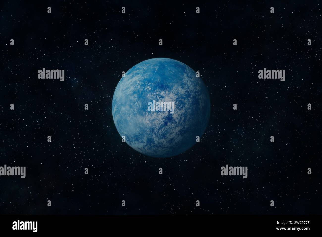 Planète bleue dans l'espace, Terre comme étoile Banque D'Images