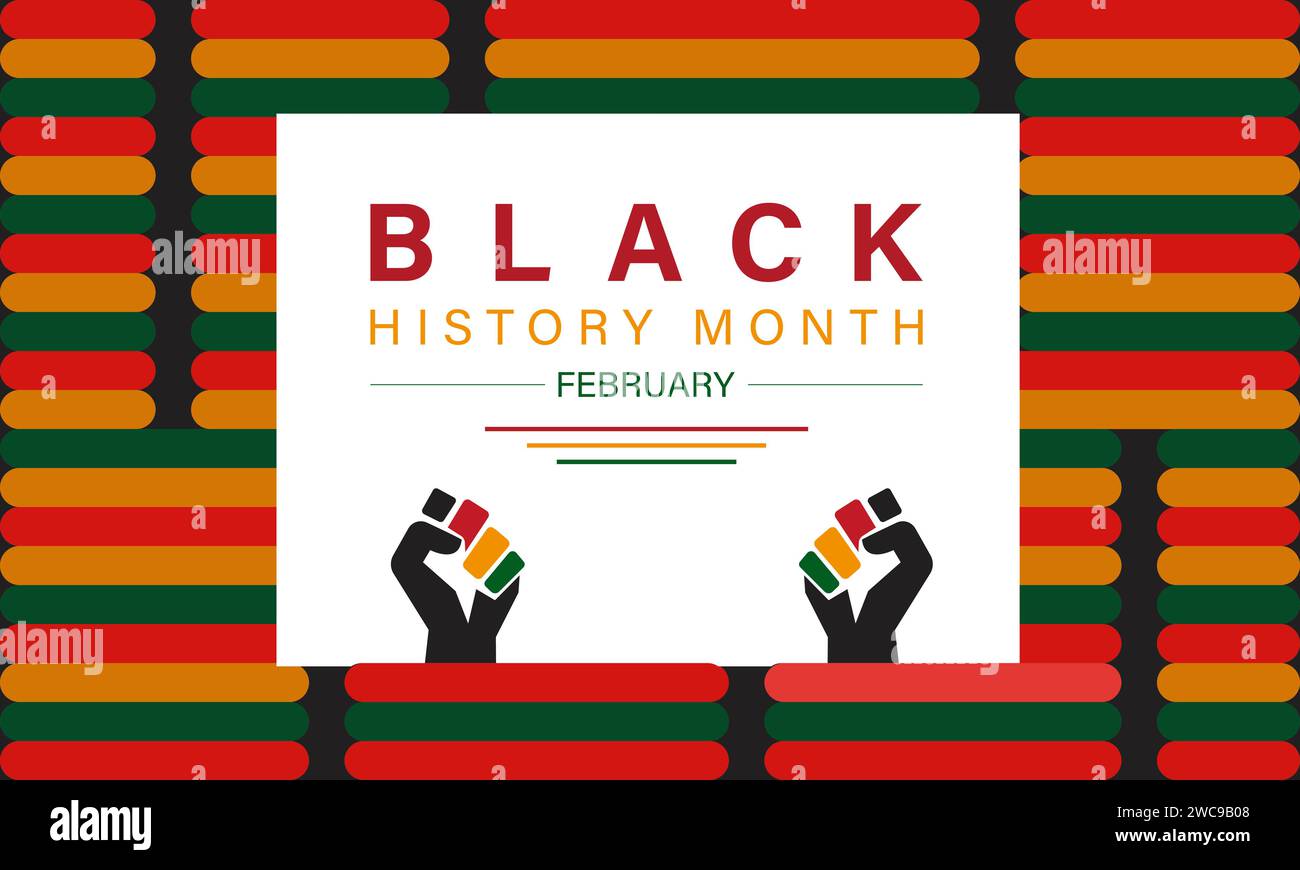 Le mois de l'histoire des Noirs est célébré chaque année au mois de février. Bannière vectorielle, flyer, poster et modèle de média social. Illustration de Vecteur