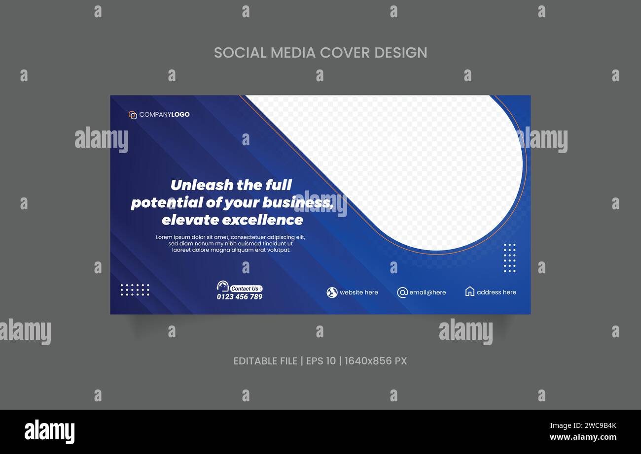 Promotion de la conception de bannière couleur bleue et jaune avec fond abstrait Illustration de Vecteur