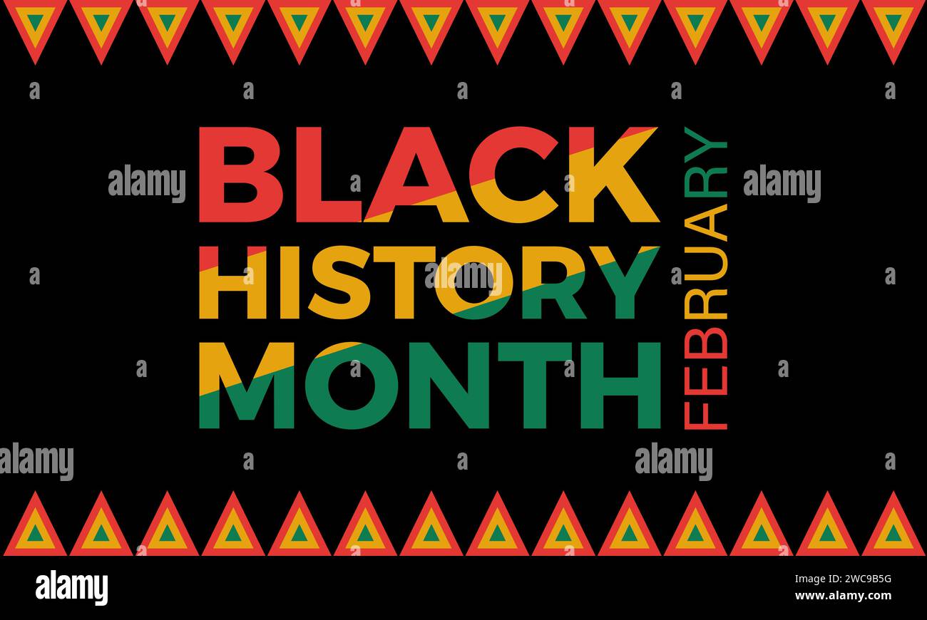 Le mois de l'histoire des Noirs est célébré chaque année au mois de février. Bannière vectorielle, flyer, poster et modèle de média social. Illustration de Vecteur