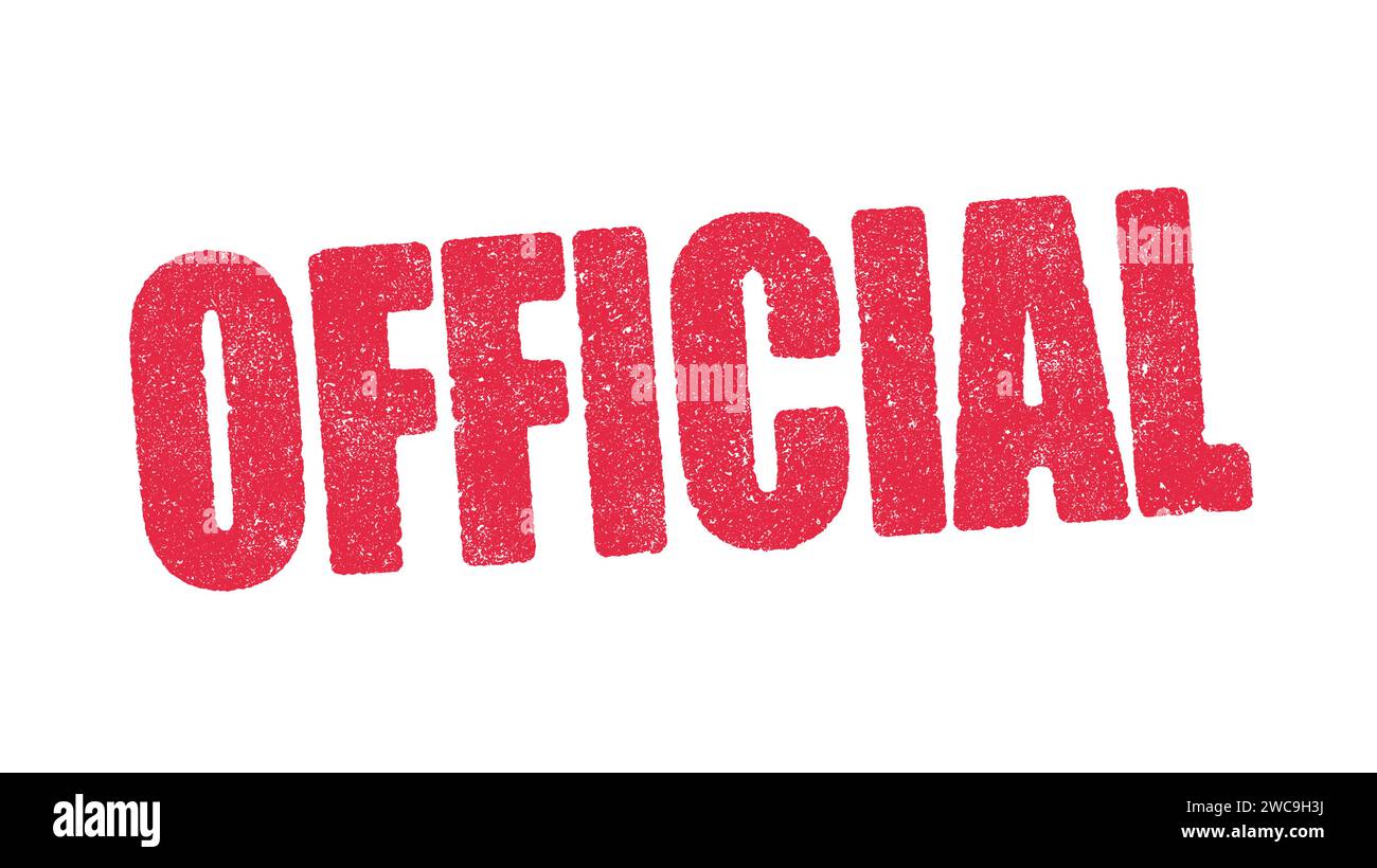 Illustration vectorielle du mot Official en tampon à l'encre rouge Illustration de Vecteur