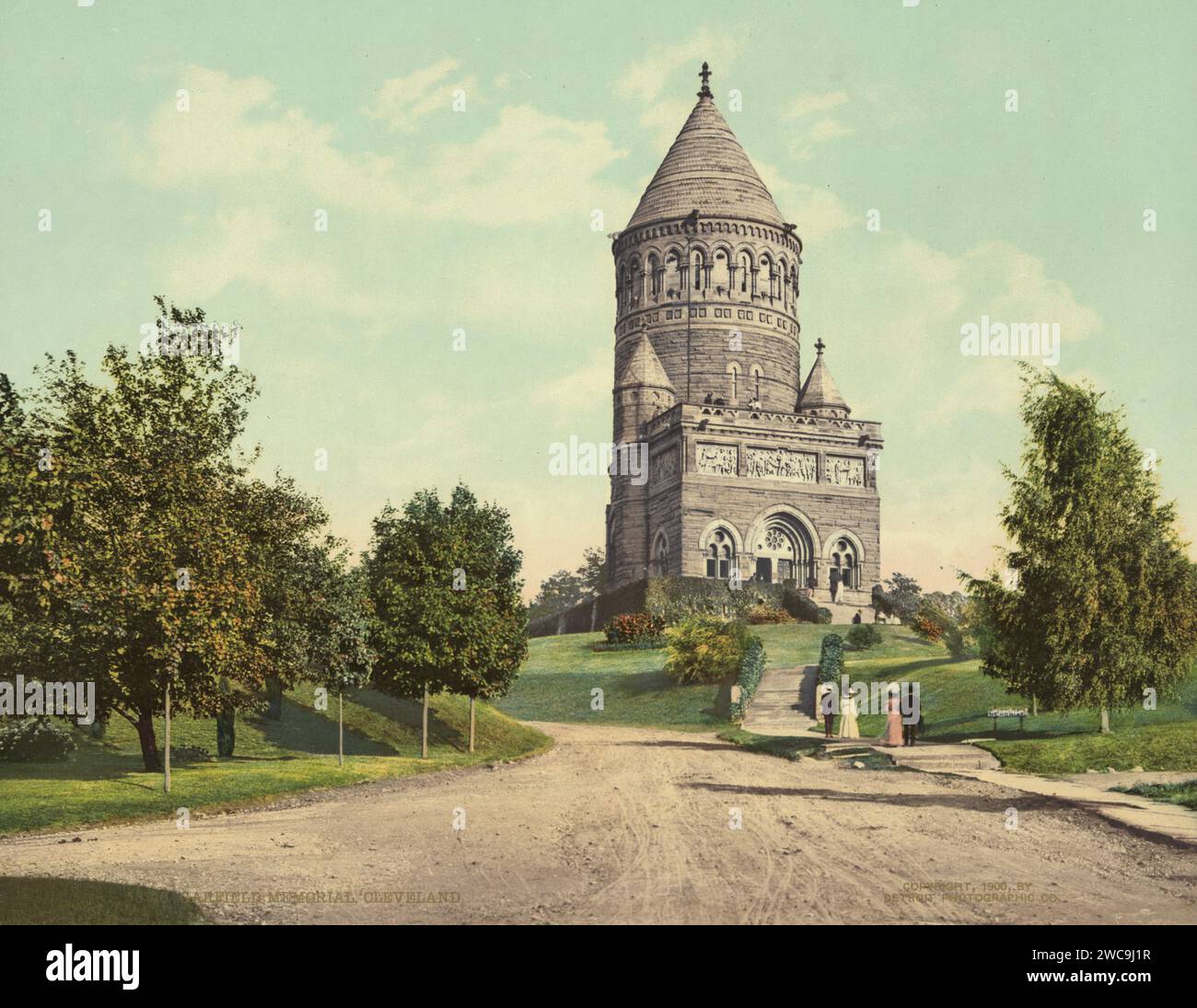 James A. Garfield Memorial, Lake View Cemetery, Cleveland, comté de Cuyahoga, Ohio 1900. Banque D'Images