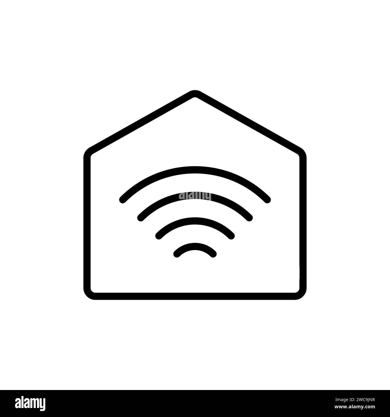 icône vectorielle de contour de maison intelligente Illustration de Vecteur