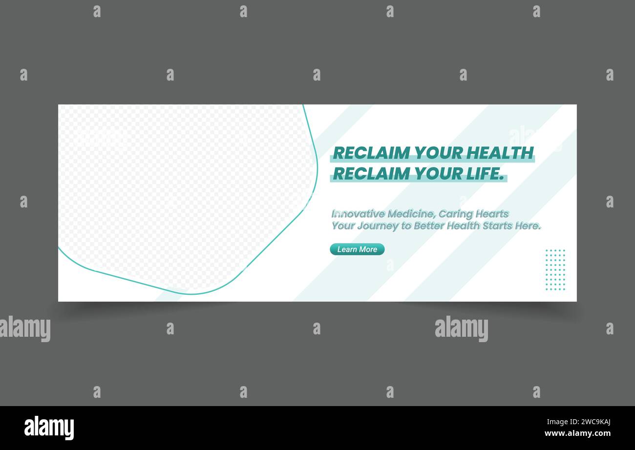 La bannière de soins de santé médicaux couvre la conception des médias sociaux avec un fond abstrait Illustration de Vecteur