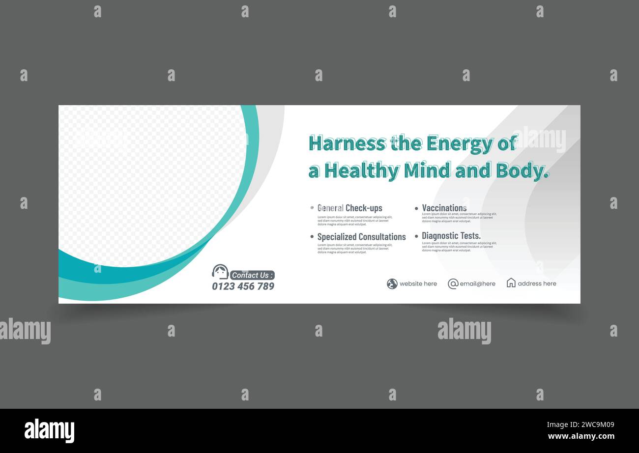 La bannière de soins de santé médicaux couvre la conception des médias sociaux avec un fond abstrait Illustration de Vecteur