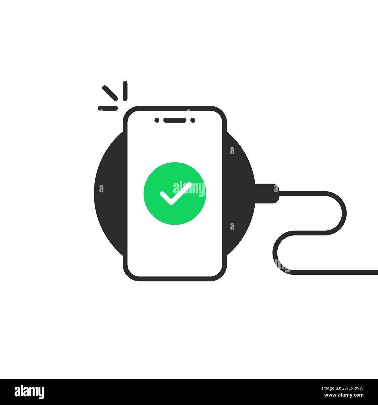 smartphone vue de dessus sur le chargement sans fil Illustration de Vecteur