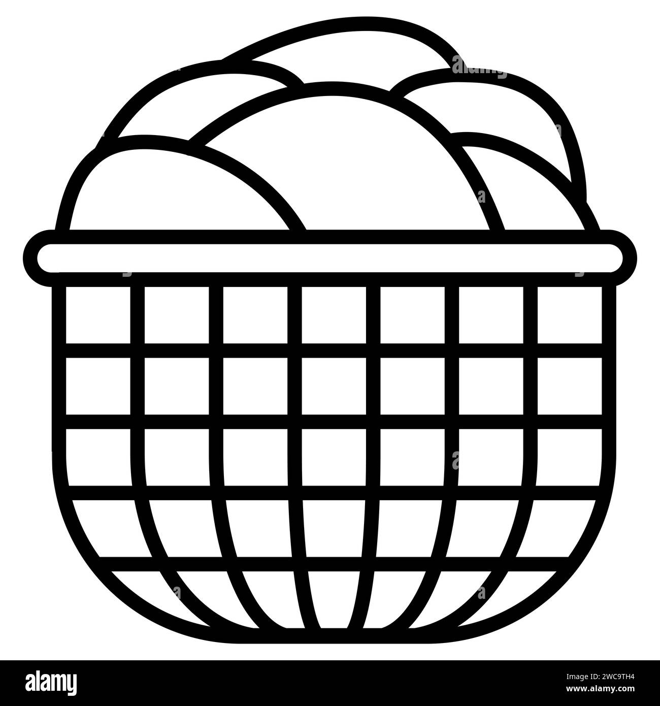 Panier pour vêtements sales préparés pour le lavage, panier à linge Illustration de Vecteur