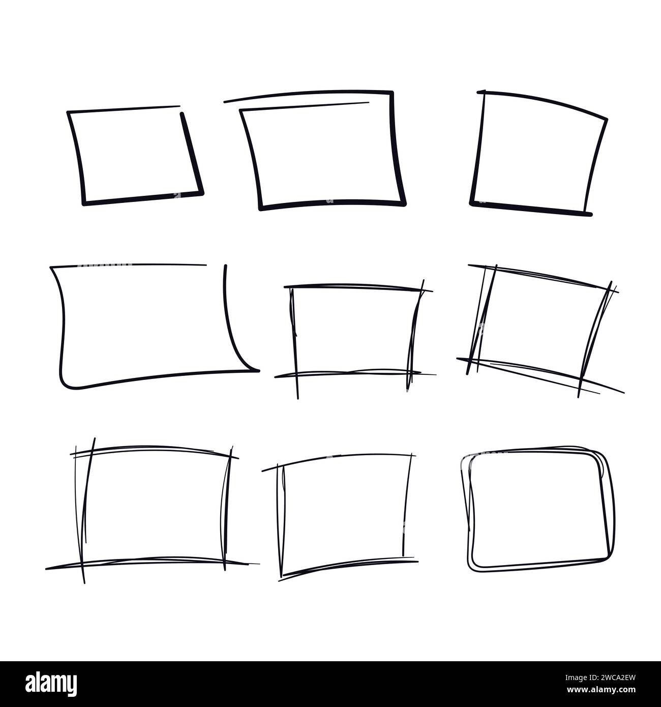 Dessinés à la main carrés Doodle Illustration vectorielle Doodle icône Illustration de Vecteur