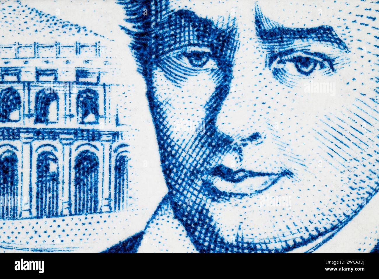 Portrait de Prosper Mérimée (1803-1870) auteur - détail d'un timbre-poste français (1970) Banque D'Images