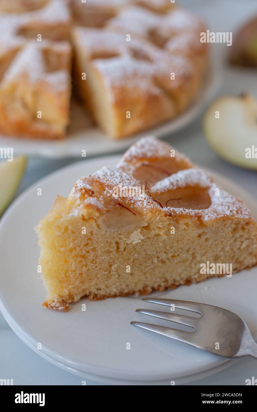 tarte douce à la vanille maison Banque D'Images