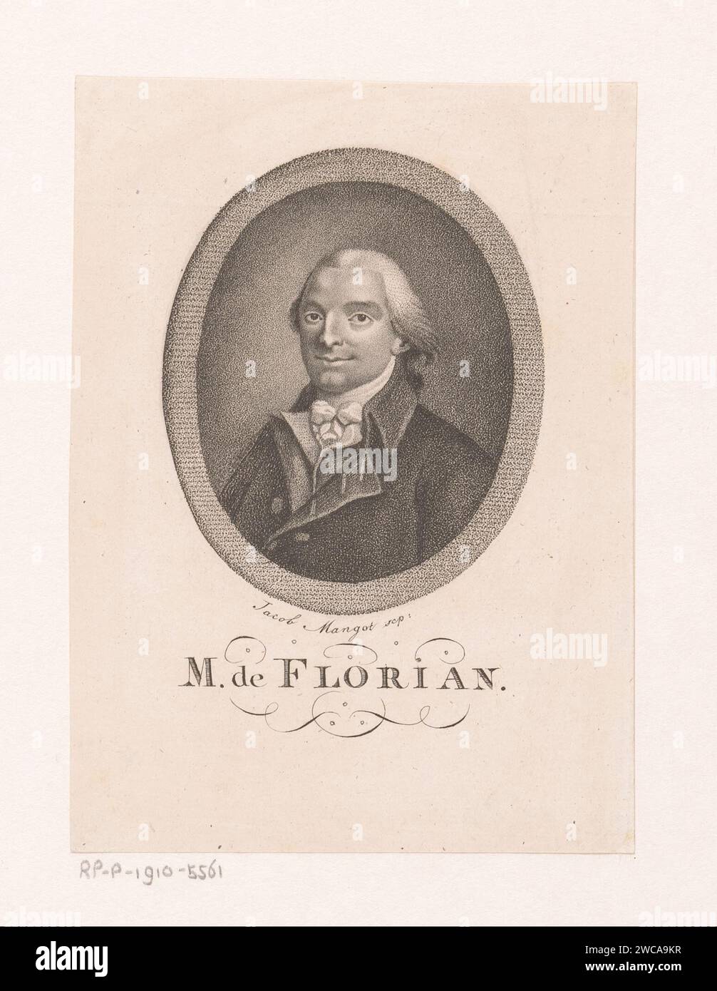 Portrait de Jean-Pierre Claris de Florian, Jacob Mangot, 1810 personnages historiques sur papier imprimé Banque D'Images