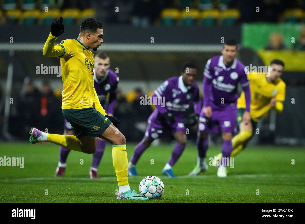 SITTARD, PAYS-BAS - 13 JANVIER : Mouhamed Belkheir de Fortuna Sittard lors du match néerlandais d'Eredivisie entre Fortuna Sittard et Sparta Rotterdam au Fortuna Sittard Stadion le 13 janvier 2024 à Sittard, pays-Bas. (Photo par Orange Pictures) Banque D'Images