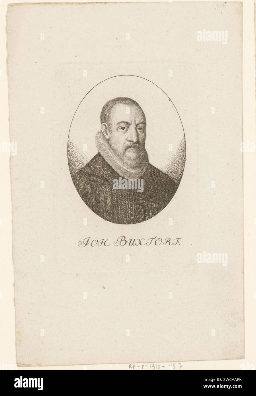 Portrait de Johannes Buxtorf de Oude, Heinrich Pfenninger, 1759 - 1815 papier gravure de personnages historiques Banque D'Images