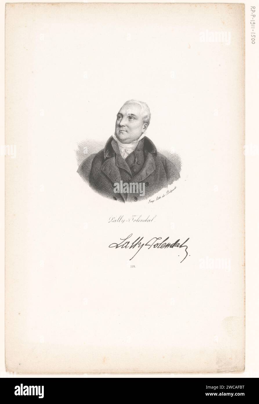 Portret van Trophime Gerard Lally-Tollendal, anonyme, veuve Delpech (Naudet), en ou après 1818 - en ou avant 1842 imprimer Paris papier personnages historiques Banque D'Images