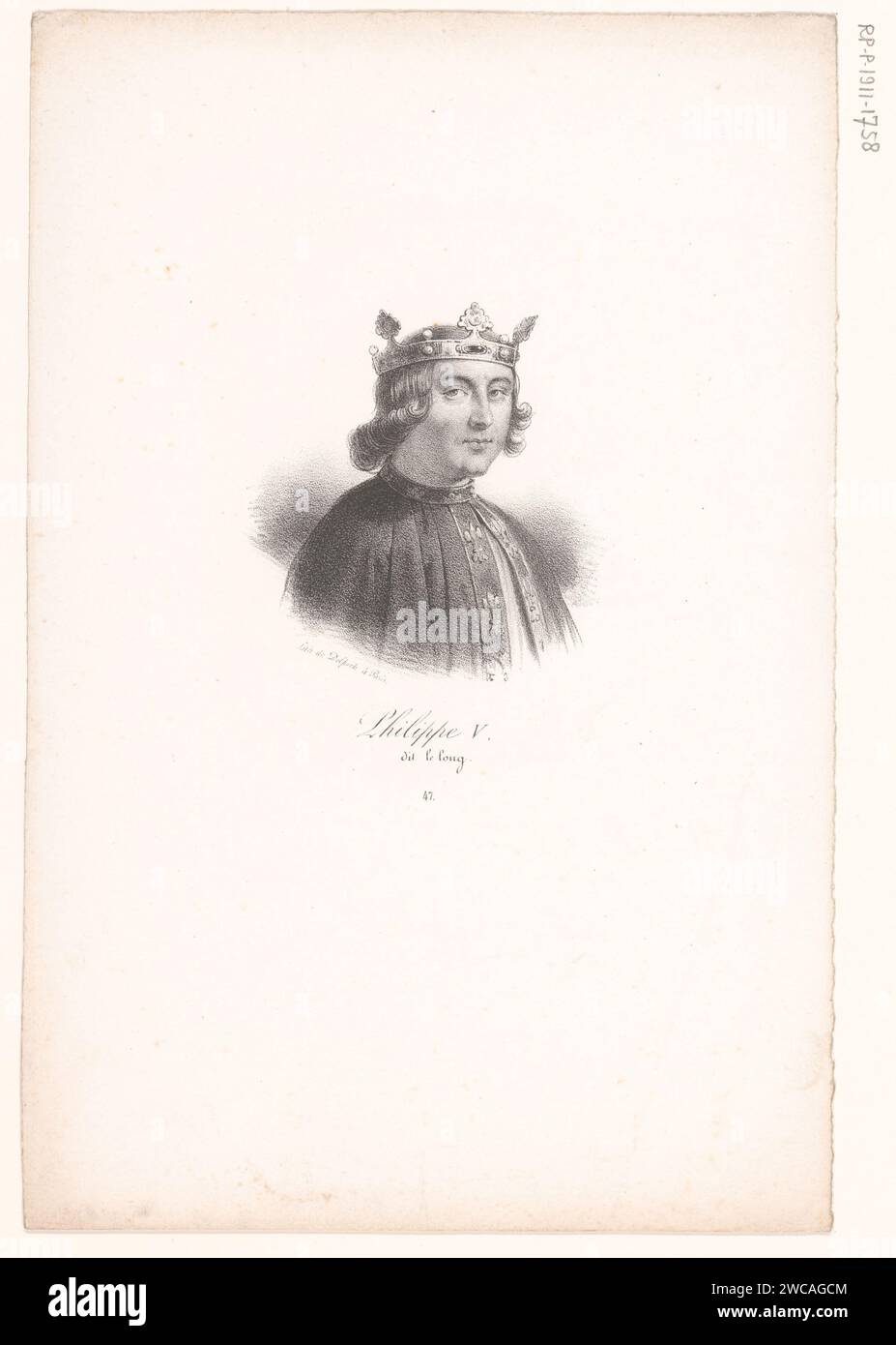 Portrait de Philippe V de France, Anonyme, veuve Delpech (Naudet), en ou après 1818 - en ou avant 1842 imprimer Paris papier personnages historiques Banque D'Images