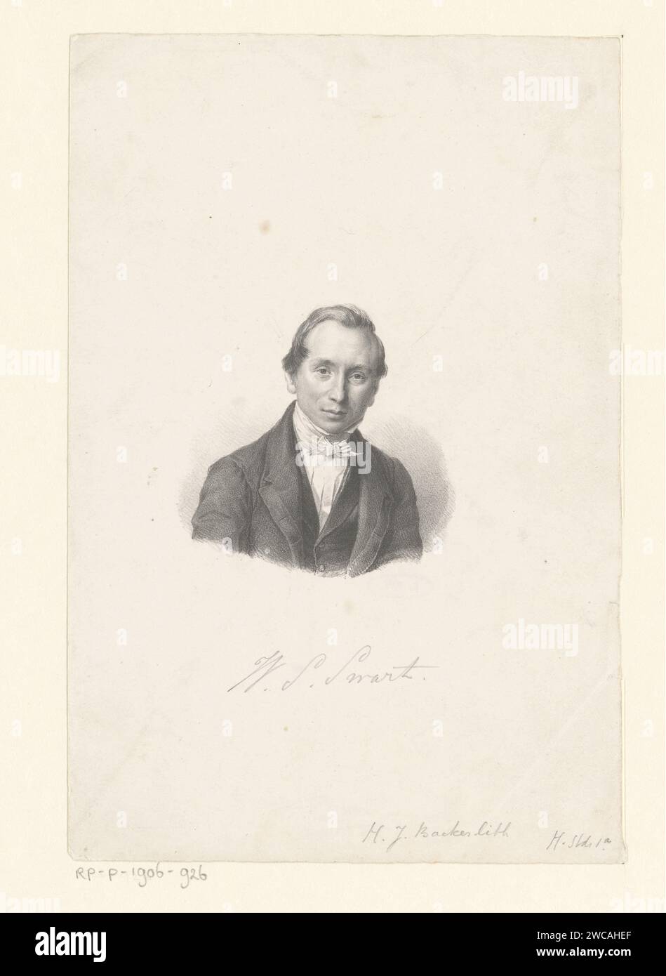 Portrait de Willem Simon Swart, Anonyme, 1822 - 1845 imprimer Dordrecht papier personnages historiques Banque D'Images