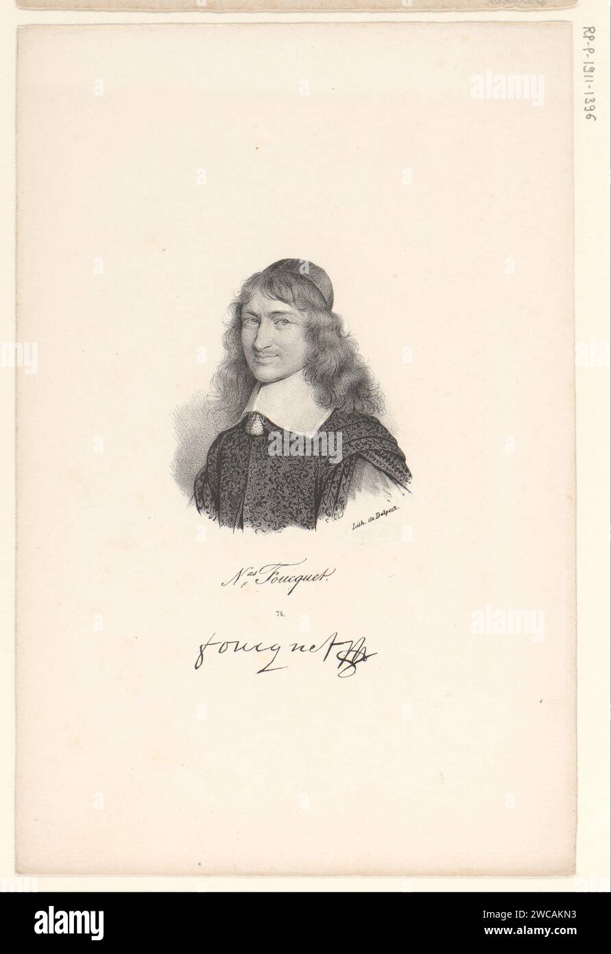 Portret van Nicolas Fouquet, anonyme, veuve Delpech (Naudet), en ou après 1818 - en ou avant 1842 imprimer Paris papier personnages historiques Banque D'Images