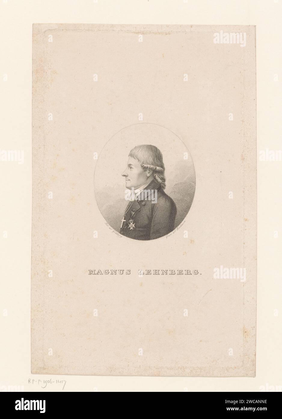 Magnus Lehnberg, Johan Gustaf Ruckman, d'après Jakob Gillberg, 1790 - 1862 tirage Portrait du théologien suédois Magnus Lehnberg. personnages historiques de papier. théologien Banque D'Images